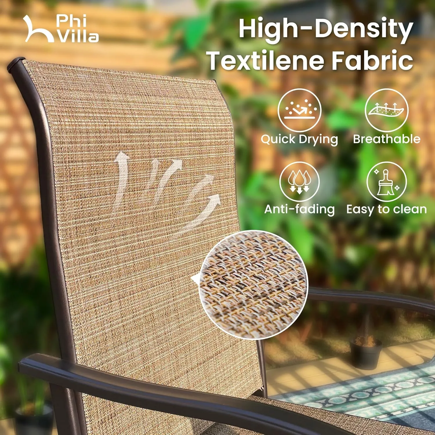 PHI VILLA Outdoor Patio Swivel Bar Set of 11, Textilene Bar Height Chair with Armrest and Wood Like Bar Table, All-Weather Furniture Set for Garden Lawn