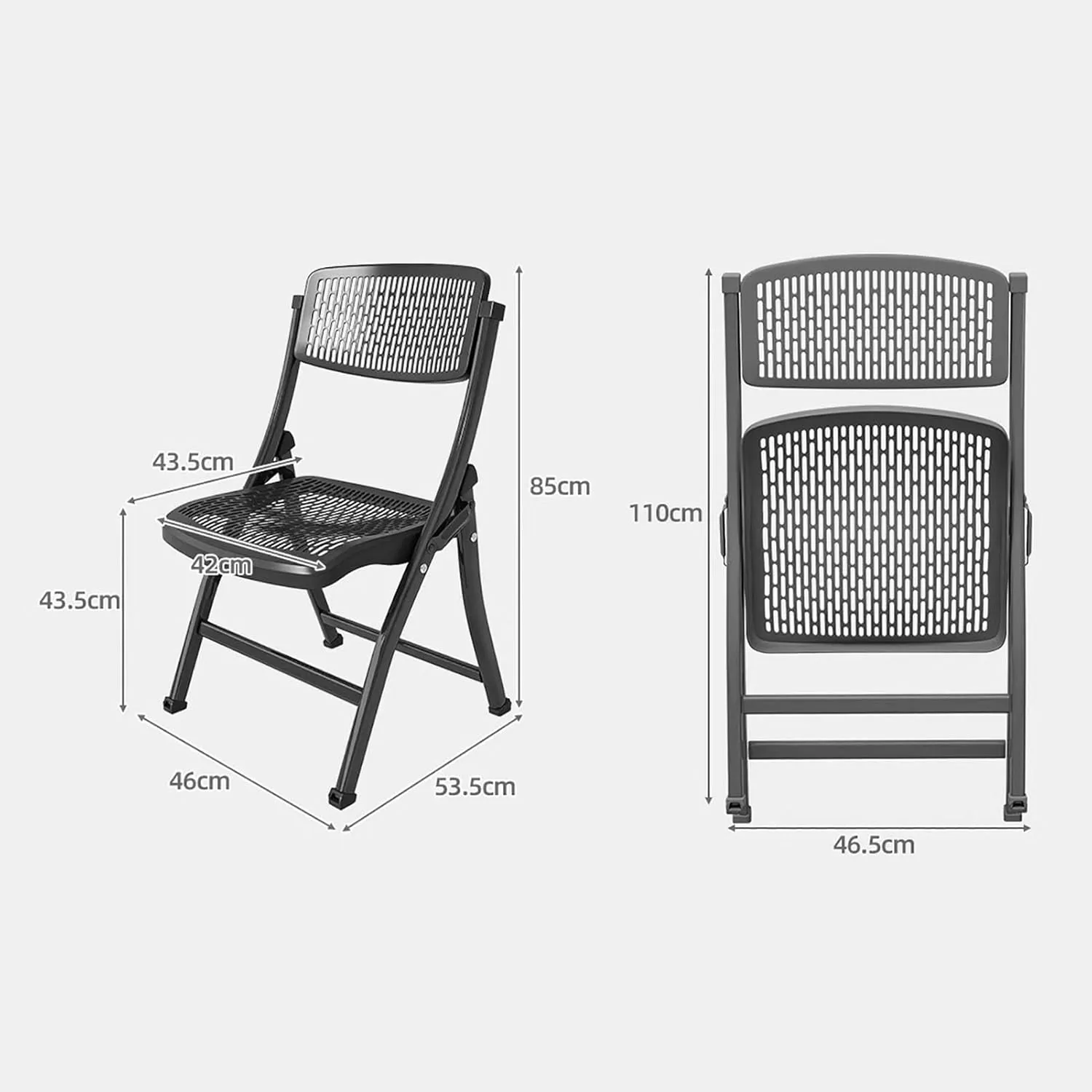 Plastic Stackable Folding Chairs,Stackable Folding Dining Chair Portable Event Chair Comfortable Breathable Mesh Seat Event Chair for Bedroom and Living Room,G,46x54x85cm(18x21x33inch)