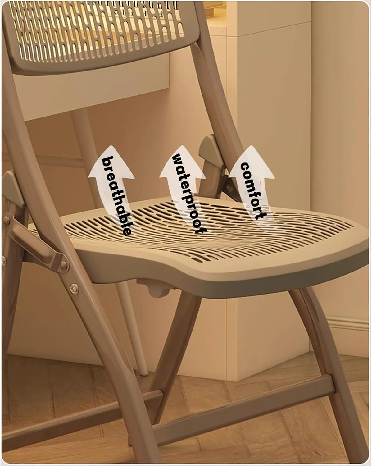 Plastic Stackable Folding Chairs,Stackable Folding Dining Chair Portable Event Chair Comfortable Breathable Mesh Seat Event Chair for Bedroom and Living Room,G,46x54x85cm(18x21x33inch)