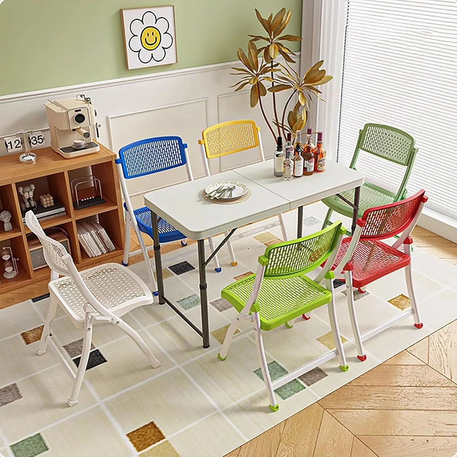 Plastic Stackable Folding Chairs,Stackable Folding Dining Chair Portable Event Chair Comfortable Breathable Mesh Seat Event Chair for Bedroom and Living Room,G,46x54x85cm(18x21x33inch)