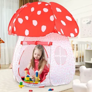 Play Tent for Kids Pop UpTent Indoor Outdoor Boys and Girls Playhouse with Exquisite Design for Imaginative Mushroom Tent by CRAWLBO Patented(RED/Large)