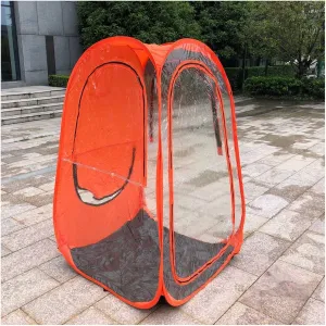 Pod All Weather Sports Tent, Outdoor Instant Pop Up Shelter for 1-2 People, Bubble Tent, Protection from Cold, Wind and Rain for Sports, with Compact Bag (Color : Orange)