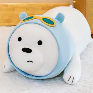 Polar Bear Plush Toy,35 cm Stuffed Animal Doll Pillow Super Kawaii Ice Bear Plushie Adorable Teddy Bear Dolls Hugging Decor Birthday Gifts for Girls Boys