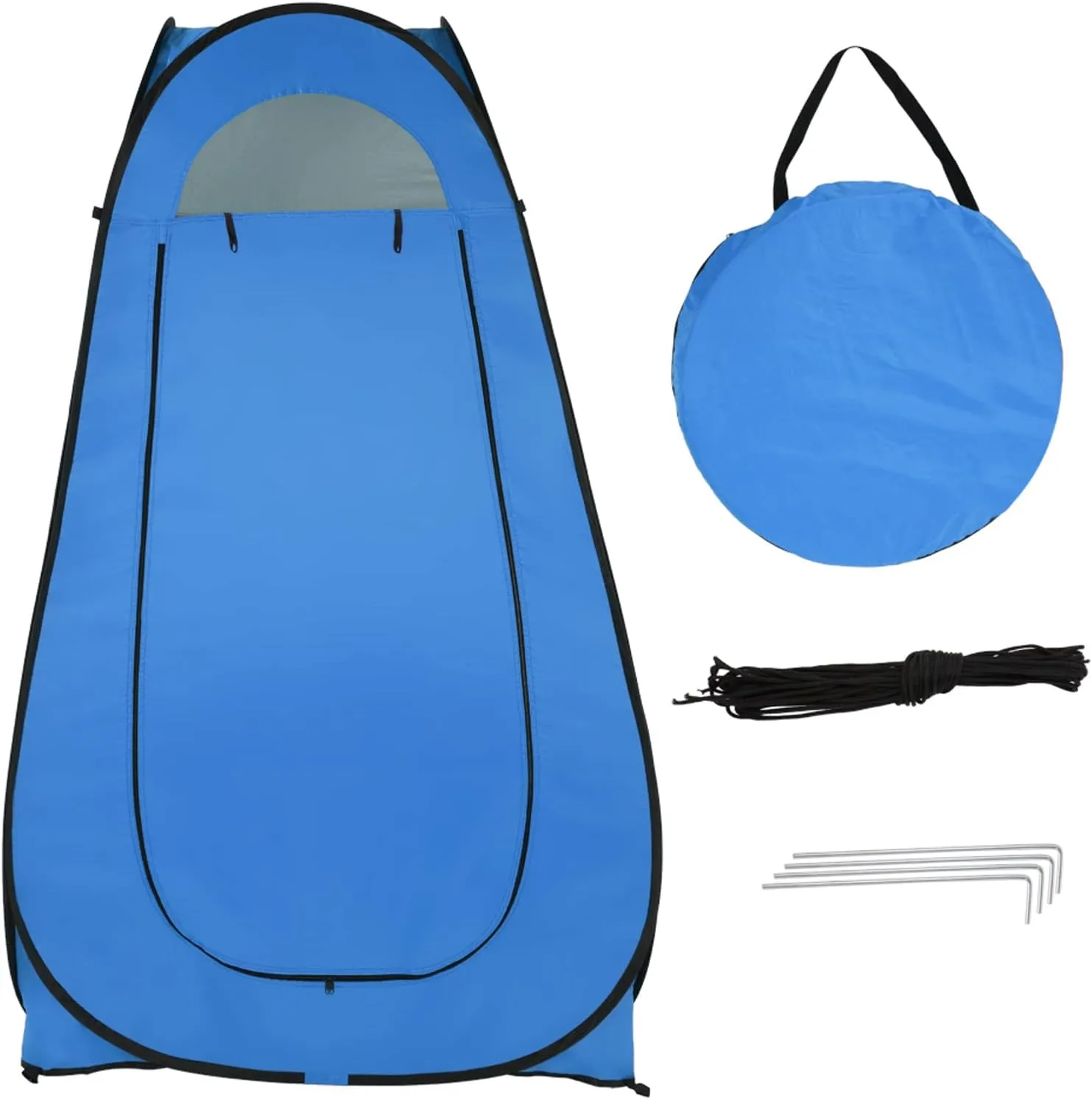 Pop Up Privacy Tent Instant Portable Outdoor Shower Tent, Camp Toilet, Changing Room, Rain Shelter for Camping Beach, Foldable Camping Tent with Carry Bag (Blue)