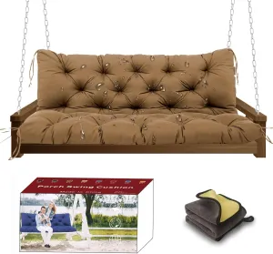 Porch Swing Cushions 2-3 Seater Replacement Waterproof Outdoor Swing Cushion with Backrest Extra Thick 5" for Outdoor Furniture Bench Patio Garden Backyard