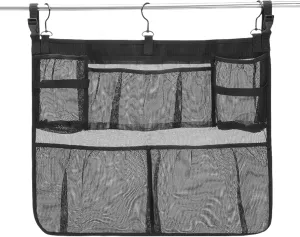 Portable Camping Armrest Storage Bag, Mesh Fabric Lawn Chair Bag, Buckle Polyester Mesh Beach Chair Storage Bag, Side Hanging Bag for Beach Chair/Fold up Chair