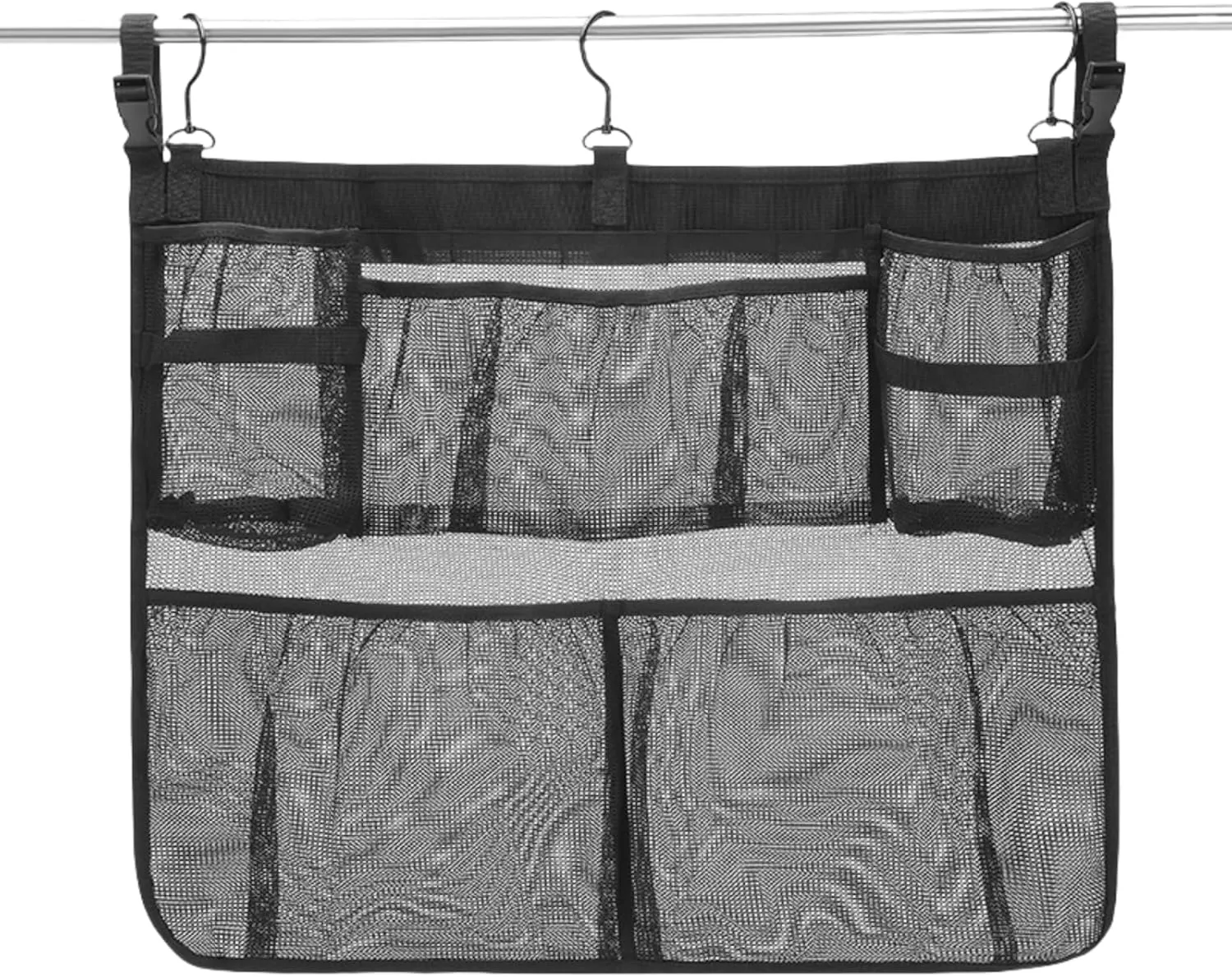 Portable Camping Armrest Storage Bag, Mesh Fabric Lawn Chair Bag, Buckle Polyester Mesh Beach Chair Storage Bag, Side Hanging Bag for Beach Chair/Fold up Chair
