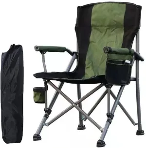 Portable Camping Metal Chair Stool Folding Outdoor Large Beach Chairs with Cup Holder Carry Bag for Outside (Color : C, Size : As Shown) (D As Shown)