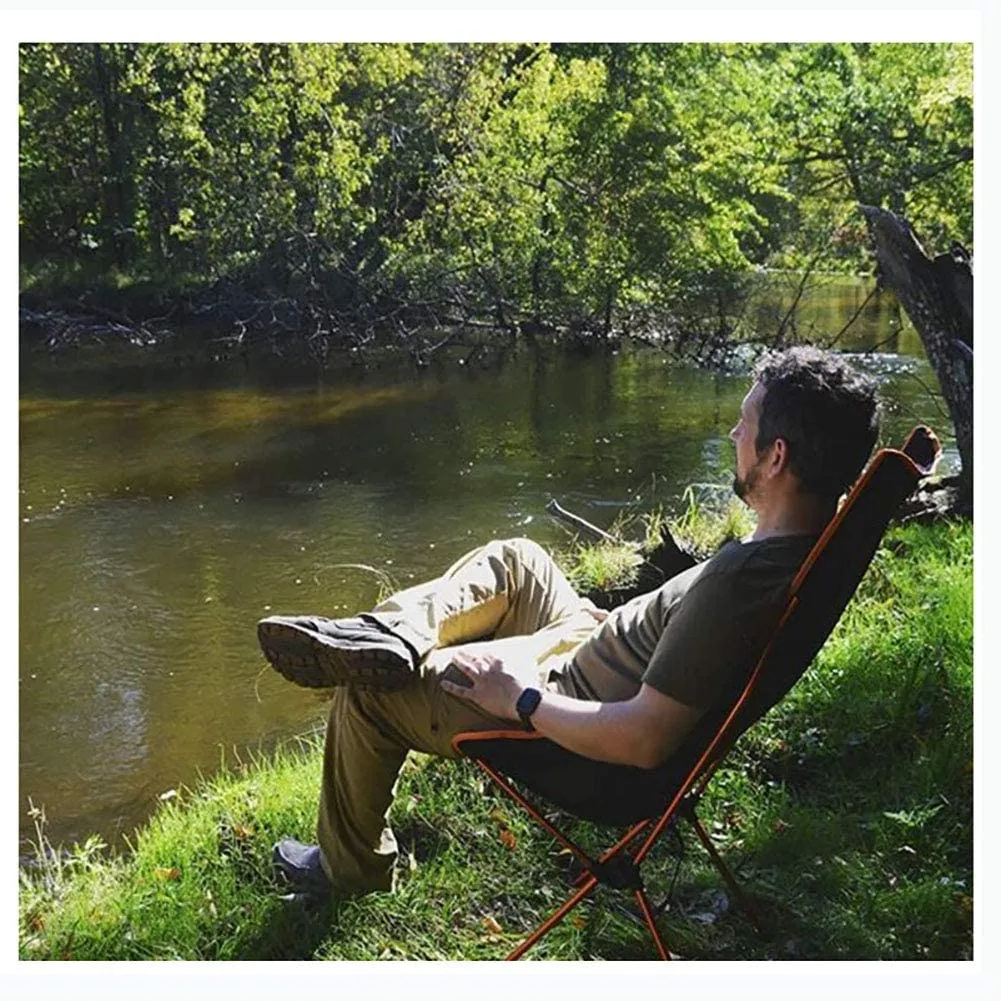 Portable High Back Camping Chair with Headrest and Oxford Cloth Cover