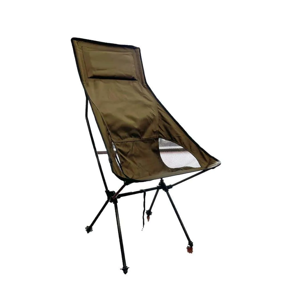 Portable High Back Camping Chair with Headrest and Oxford Cloth Cover