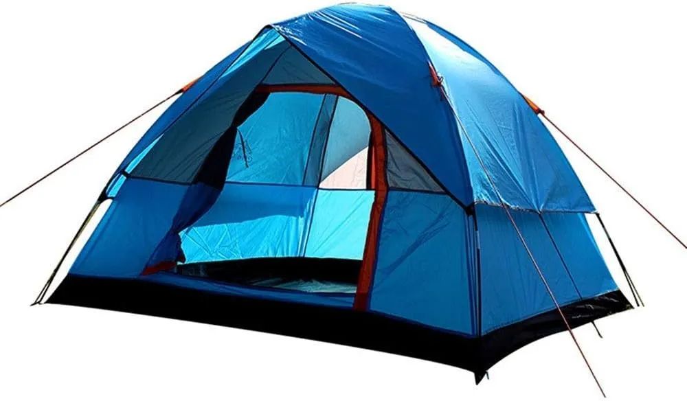 Portable Tent Outdoor Storm-Proof Campitent 4-Person Double Deck Family Campitravel Tent for Backpackifishing