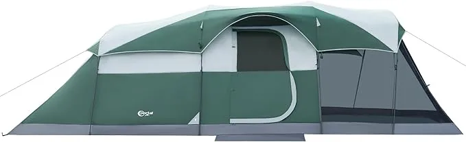 PORTAL 6/8 Person Family Camping Tent with Screen Room, Water Resistant Big Tunnel Tent with Rainfly, Large Family Tent for Outdoor Camping, Party