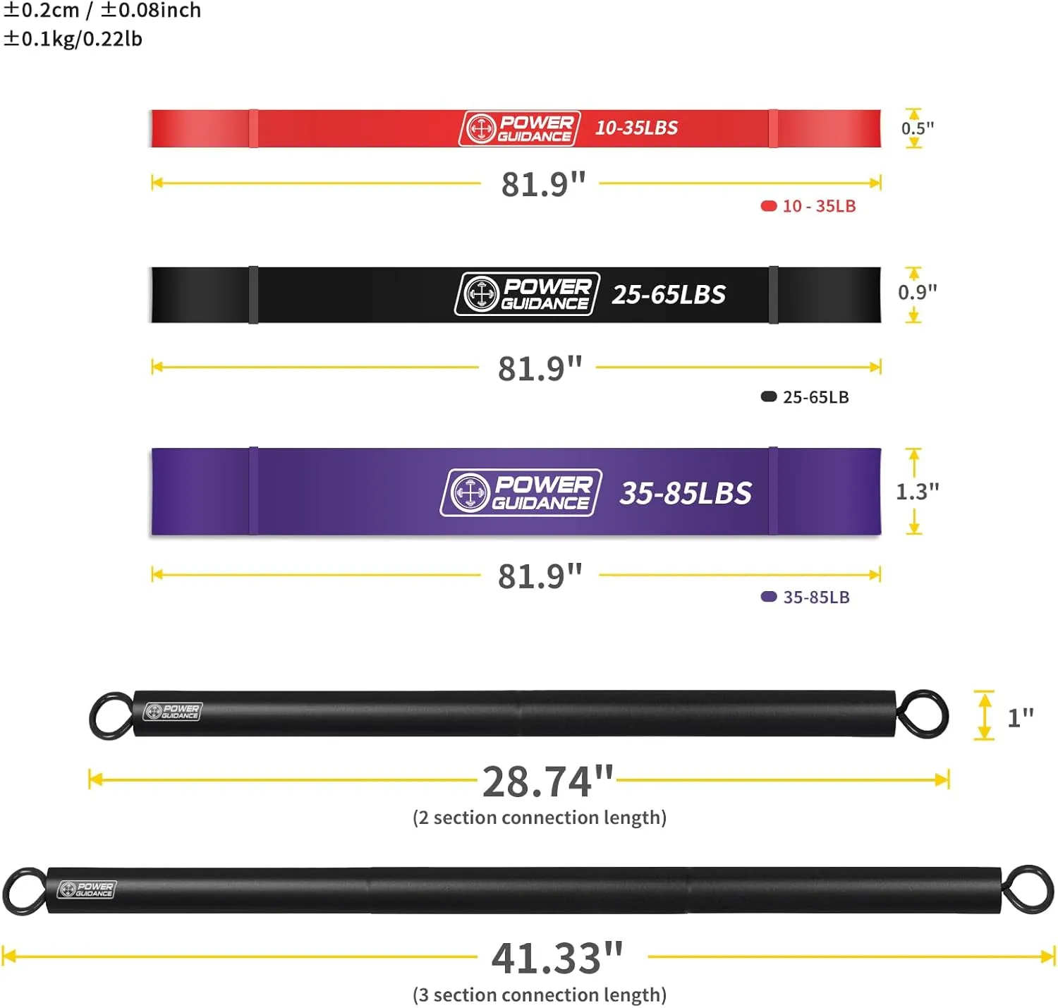 POWER GUIDANCE Pull Up Assist Bands - Stretch Resistance Band - Mobility Band - Powerlifting Bands - by Perfect for Body Stretching, Powerlifting, Resistance Training