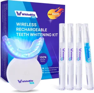Premium Teeth Whitening Kit for Sensitive Teeth | 32X Dual LED Lights, Teeth whitening Pens (3) and with Remineralizing Pen (1) | Tooth Stain Remover | Enamel Safe