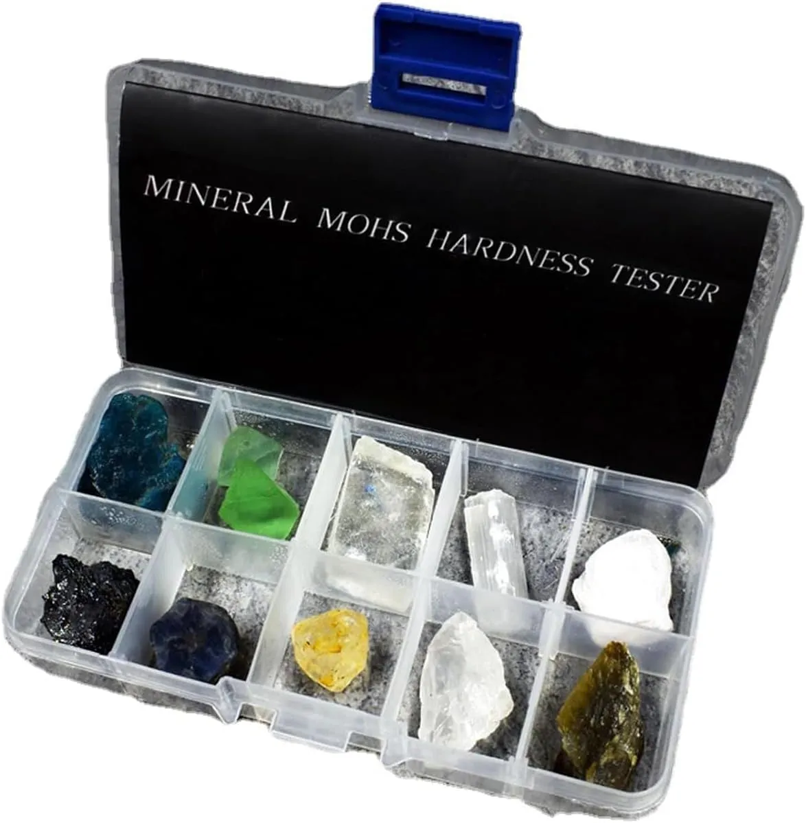 Professional Mohs Hardness Test Kit with 10 Mineral Specimens - Essential for Geology Classrooms, Field Testing Labs, and Home Science Exploration