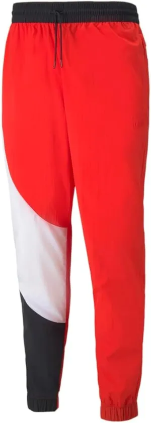 PUMA Mens Clyde Water Repellent Pants Basketball Casual Drawstring - Red - Size XL