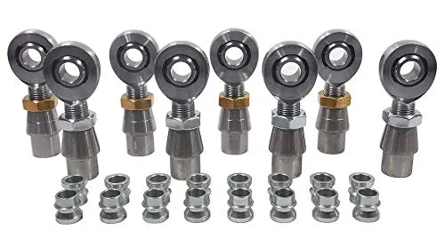 QSC 5/8 X 3/4-16 Chromoly 4-Link Rod End Kit with 5/8-1/2 High Misalignment Spacers & Bungs .120 Wall, Rod End, Heim Joint