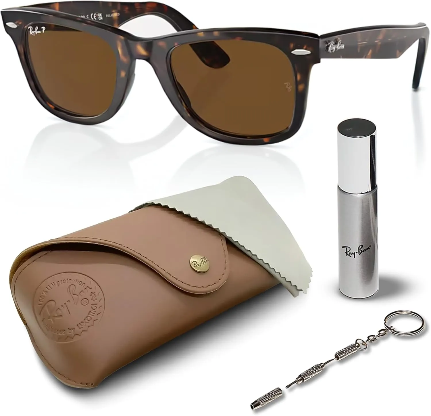 Ray-Ban RB2140 Original Wayfarer Classic Polarized Square Shape Sunglasses for Men and Women-Timeless Classic Sun Glasses with Modern Elegance-Premium UV Protection-Designer Men's & Women's Sunglasses