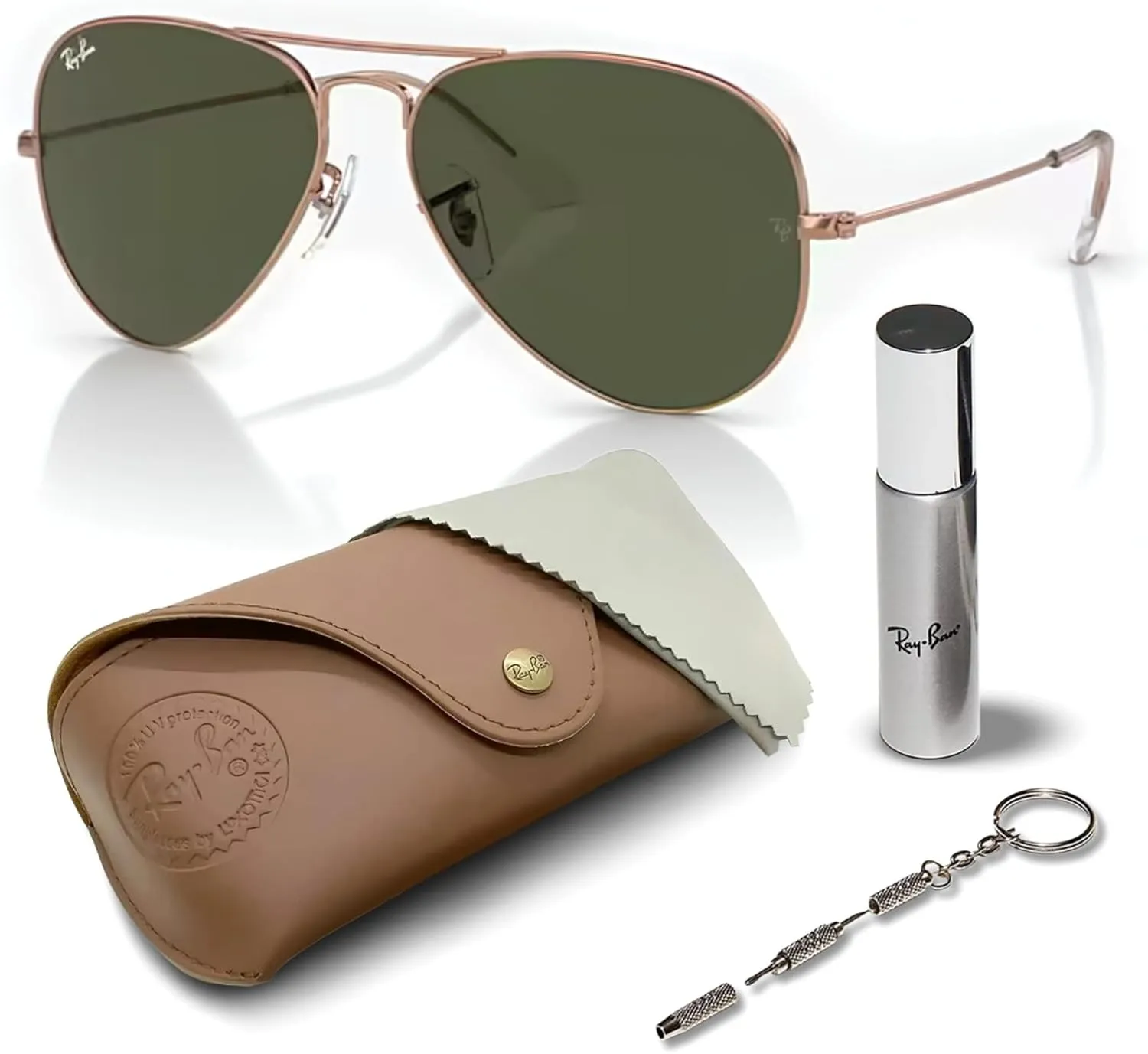 Ray-Ban RB3025 Aviator Rose Gold Pilot Shape Sunglasses for Men and Women- Timeless Classic Sun Glasses with Modern Elegance - Premium UV Protection - Designer Men's and Women's Sunglasses