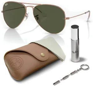 Ray-Ban RB3025 Aviator Rose Gold Pilot Shape Sunglasses for Men and Women- Timeless Classic Sun Glasses with Modern Elegance - Premium UV Protection - Designer Men's and Women's Sunglasses