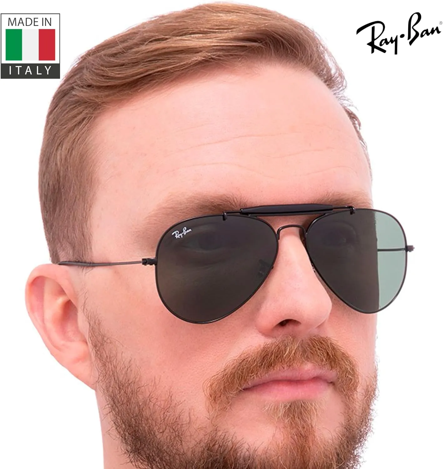 Ray-Ban RB3030 Outdoorsman Aviator Pilot Shape Sunglasses for Men and Women With Eyewear Kit Bundle - Classic Sun Glasses