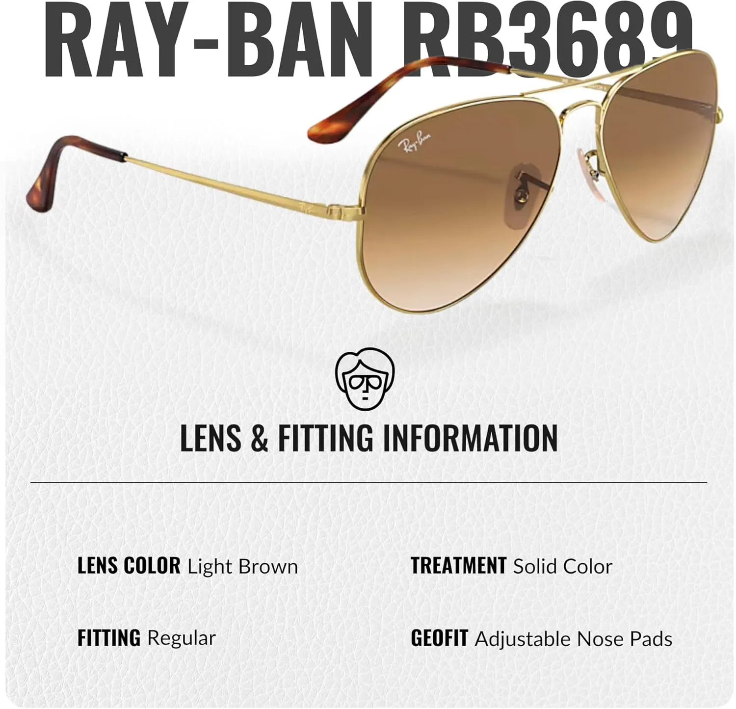 Ray-Ban RB3689 Aviator Metal II Sunglasses for Men and Women With Eyewear Kit Bundle- Timeless Classic Sun Glasses