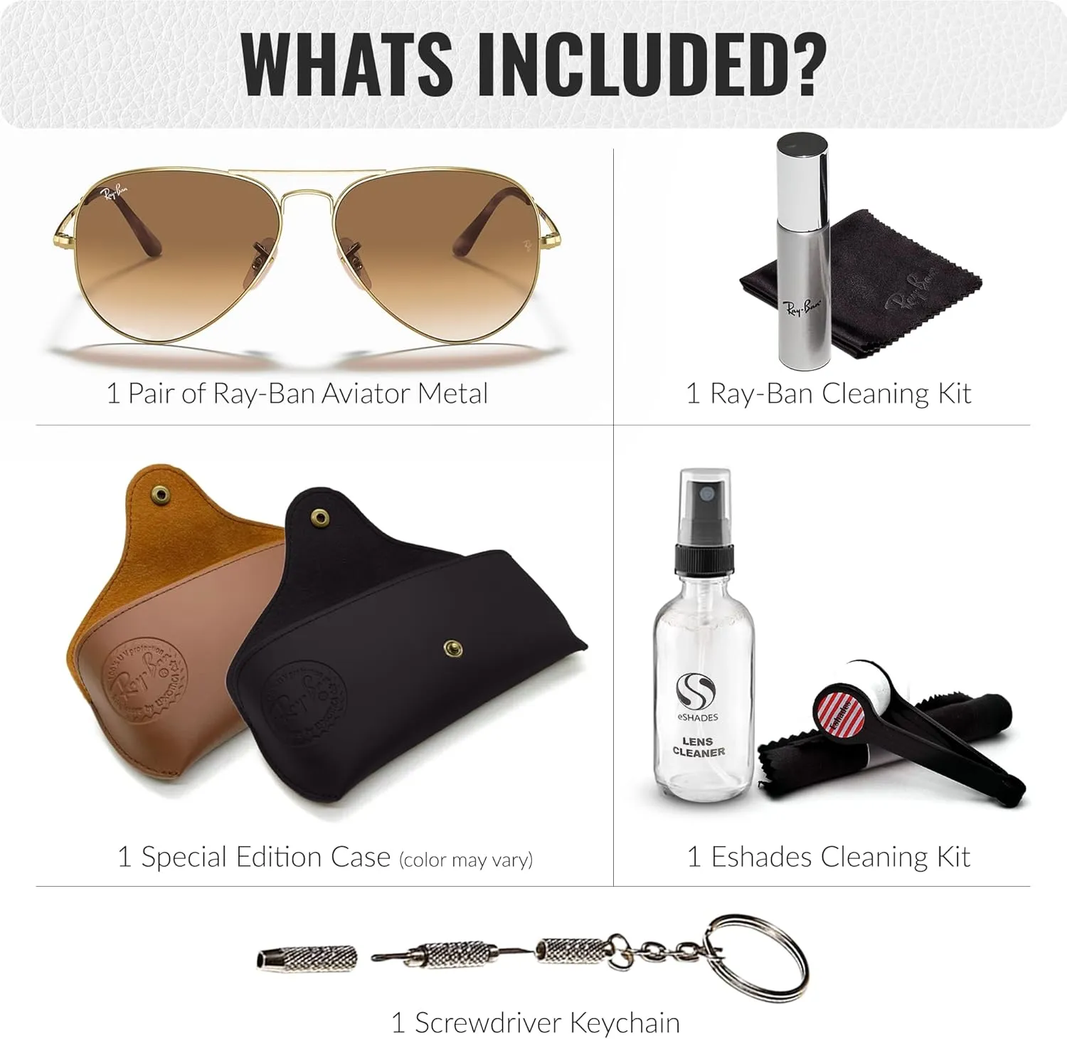 Ray-Ban RB3689 Aviator Metal II Sunglasses for Men and Women With Eyewear Kit Bundle- Timeless Classic Sun Glasses