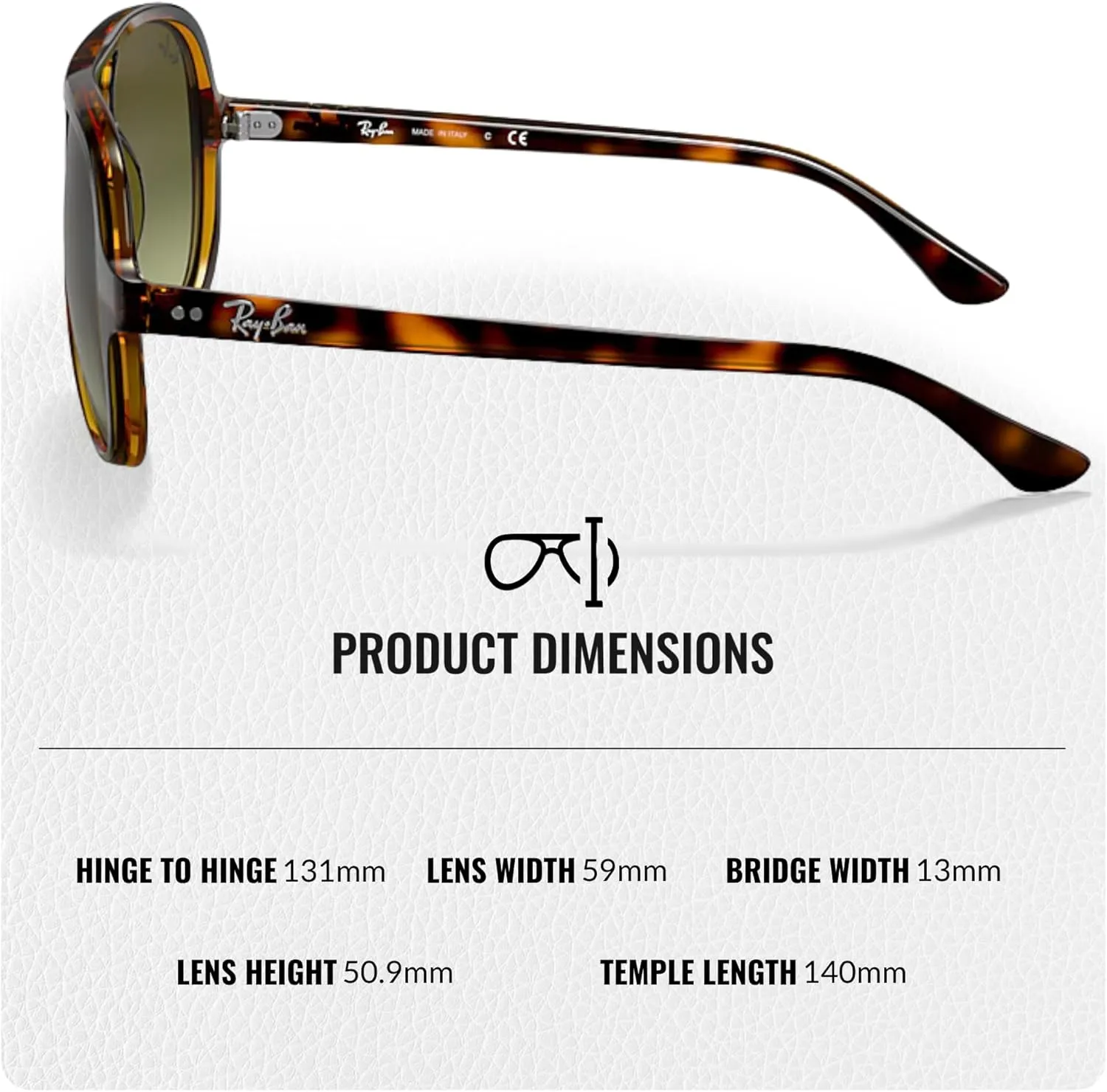 Ray-Ban RB4125 CATS 5000 Classic Pilot Shape Sunglasses for Men & Women With Eyewear Kit Bundle - Classic Sun Glasses