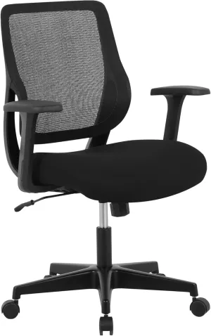 Realspace® Sensi Mesh/Fabric Low-Back Task Office Chair, Black, BIFMA Compliant