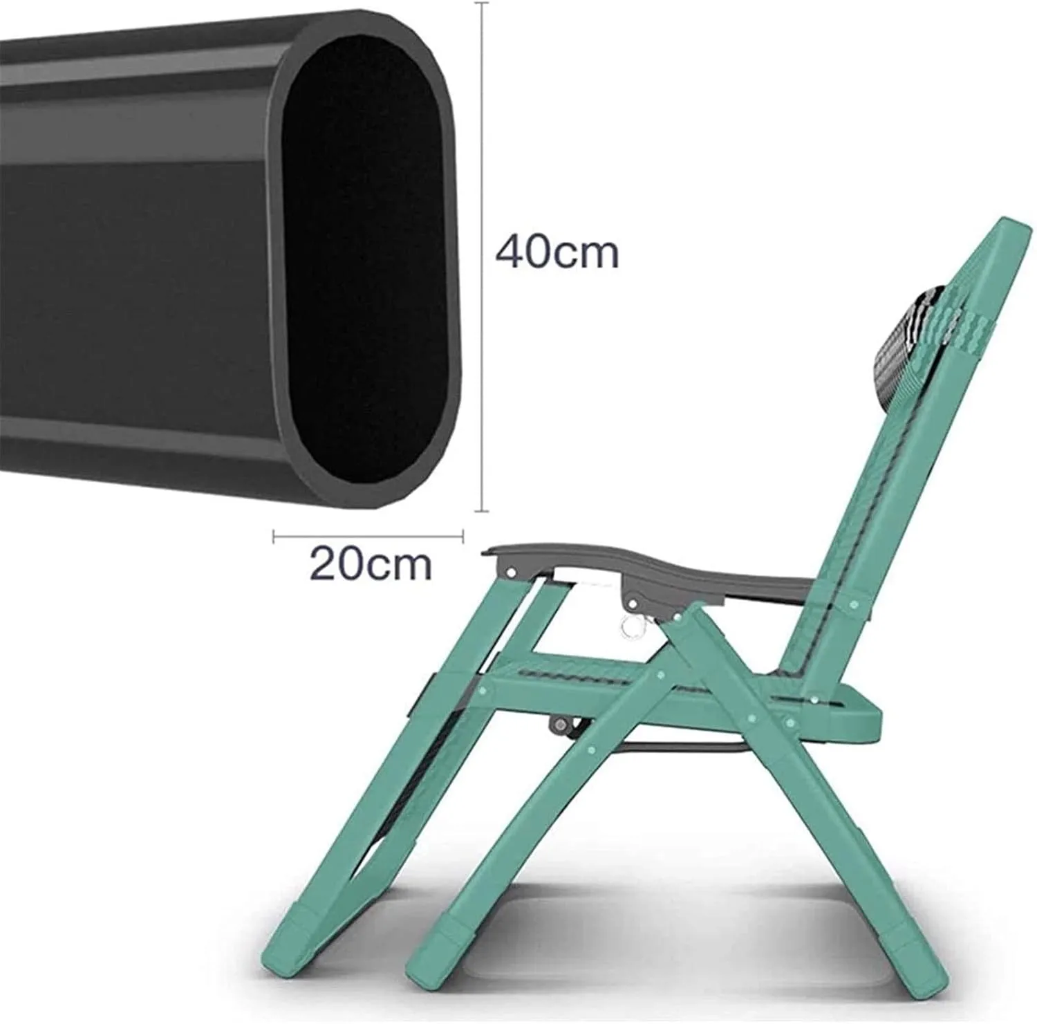 Recliner Lightweight Zero Gravity Reclining Sun Lounger Chair, Folding Relaxer Chair with Breathable Mattress, Deck Chairs Recliner Bed Chair ForBeach, Patio, G(Blue)