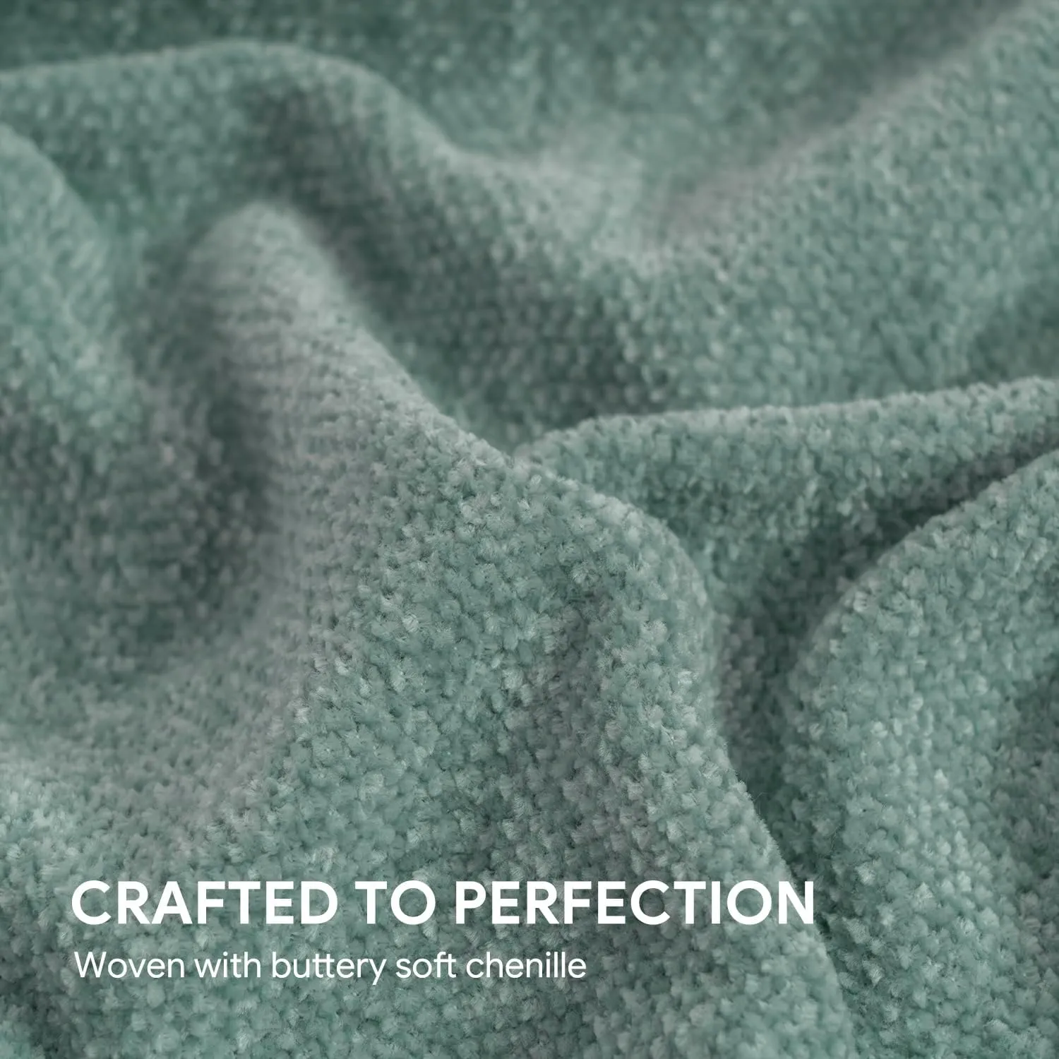 RECYCO Throw Blanket Soft Cozy Chenille Throw Blanket with Fringe Tassel for Couch Sofa Chair Bed Living Room Gift (Sage, 50'' x 60'')