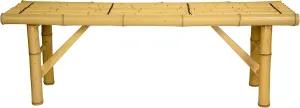 Red Lantern Japanese Bamboo Folding Bench - Light