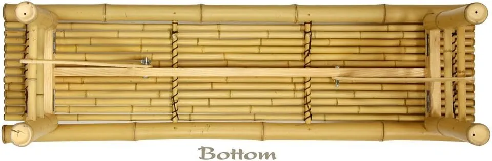 Red Lantern Japanese Bamboo Folding Bench - Light