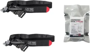 Rescue Essentials Bleeding Control Combo with Compressed Gauze and (2) Combat Application Tourniquets (Black)