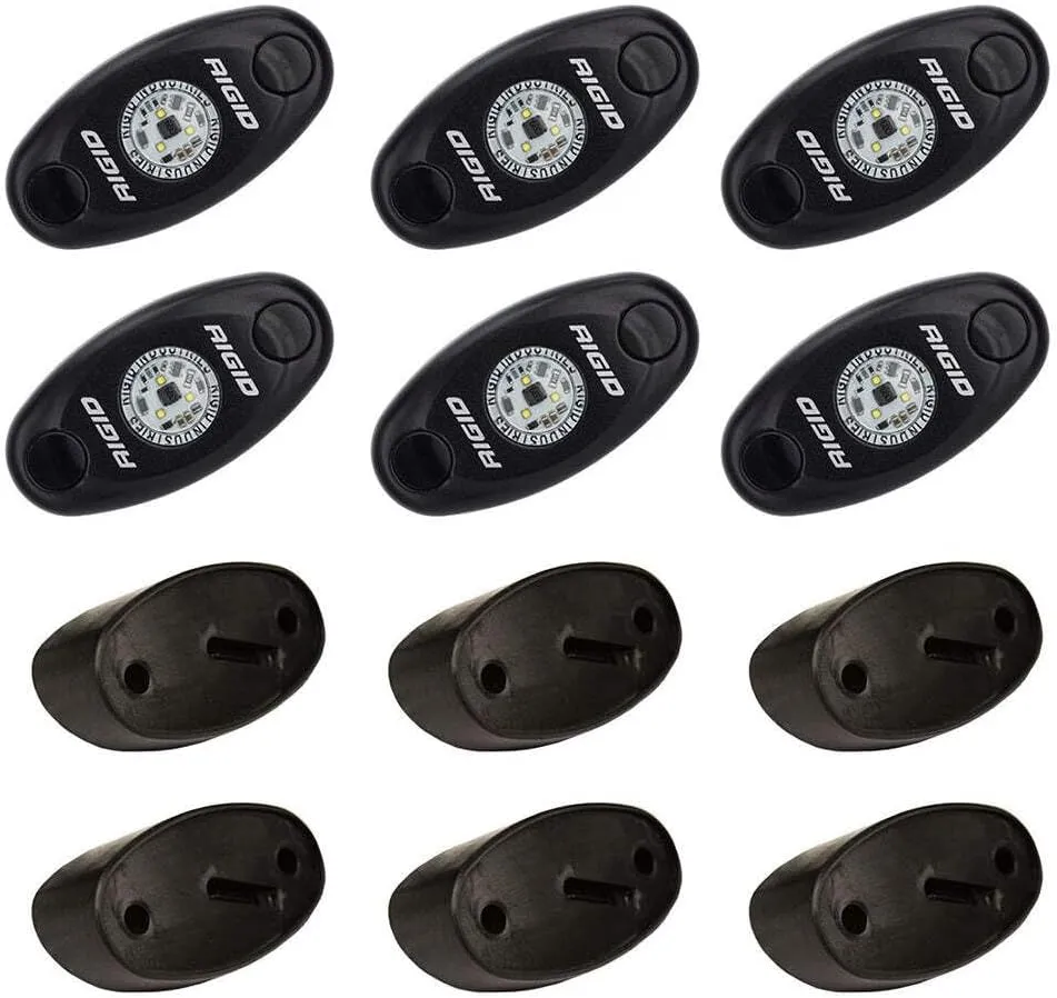 RIGID IND Rock Light Kit 6 Cool White, 400253