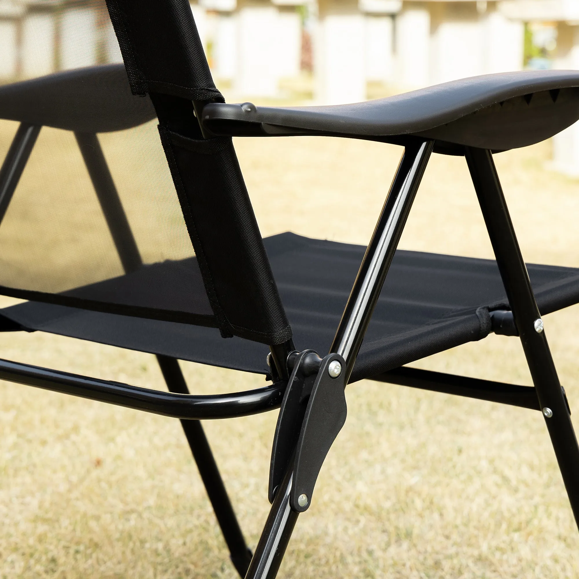 Rootz 2 Piece Garden Chair Set - Camping Chair - Balcony Chairs - 5 Position Backrest - 62cm x 70cm x 109cm