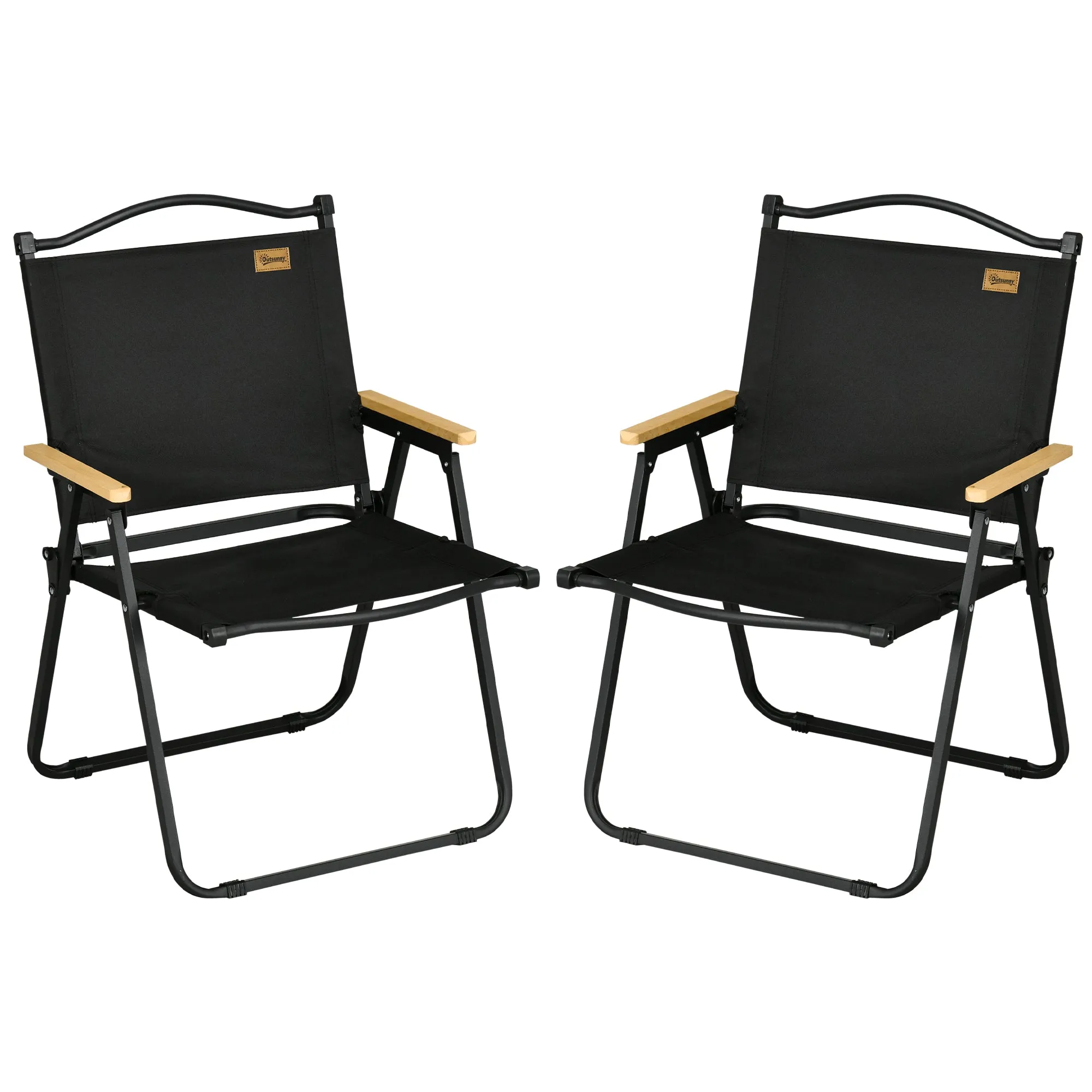 Rootz 2 Piece Set Camping Chairs - Beach Chair - Foldable Chairs - Strong Steel Frame - 54cm x 59cm x 78cm