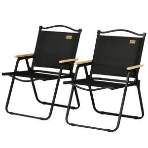 Rootz 2 Piece Set Camping Chairs - Beach Chair - Foldable Chairs - Strong Steel Frame - 54cm x 59cm x 78cm