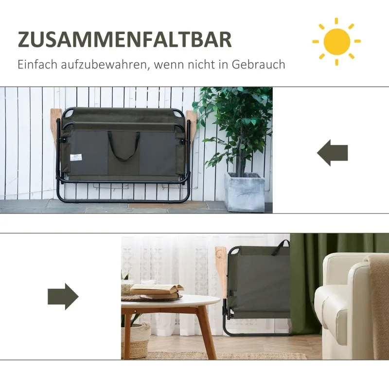 Rootz 2-Seater Camping Chair - Portable Garden Chair - Director's Chair - Comfortable Seating - Durable Steel Frame - Foldable Design - 141cm x 67cm x 80cm