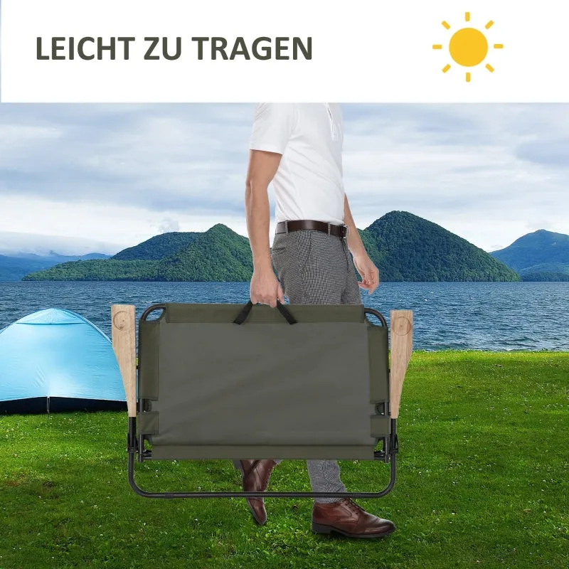 Rootz 2-Seater Camping Chair - Portable Garden Chair - Director's Chair - Comfortable Seating - Durable Steel Frame - Foldable Design - 141cm x 67cm x 80cm
