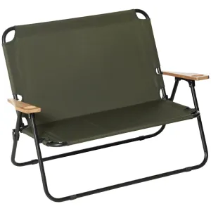 Rootz 2-Seater Camping Chair - Portable Garden Chair - Director's Chair - Comfortable Seating - Durable Steel Frame - Foldable Design - 141cm x 67cm x 80cm