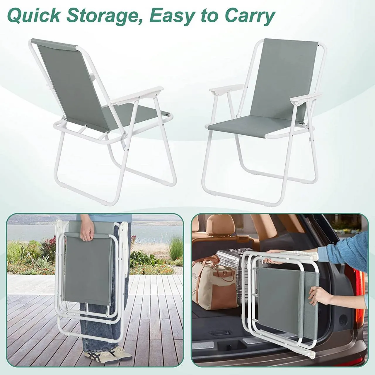 Rootz Camping Chair - Folding Chair - Ultralight Portable Seat - Stable & Durable - Comfortable Backrest - Folds Easily - 58cm x 53cm x 76cm