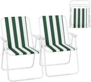 Rootz Camping Chair Set - Folding Camp Chair - Lightweight Beach Chair - Compact Picnic Chair - Oxford Fabric - 58cm x 53cm x 76cm