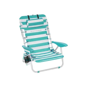 Rootz Camping Chairs - Green-White - Aluminum Frame - Oxford Cloth - Lightweight - 68cm x 63cm x 75cm - Foldable - Set of 2
