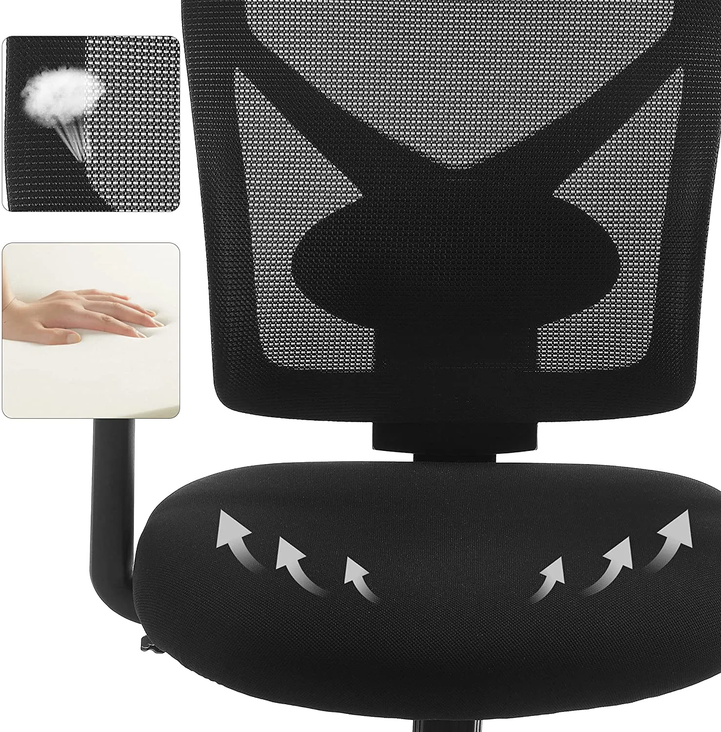 Rootz Ergonomic Office Chair - Desk Chair - Adjustable Lumbar Support - Prevents Muscle Fatigue - Adjustable Seat Height - 110.5-112.5cm x 53cm x 52cm