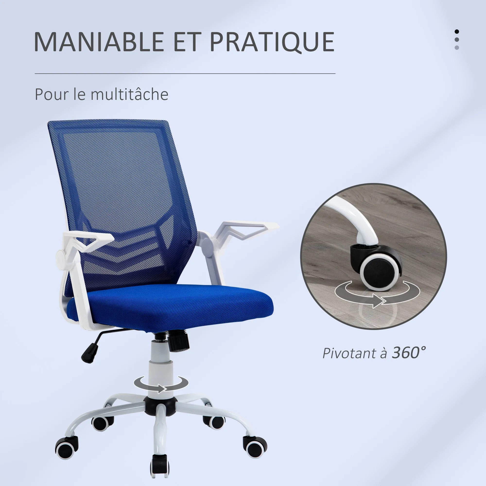 Rootz Ergonomic Office Chair - Mesh Desk Chair - Adjustable Computer Chair - Lumbar Support - 62.5cm x 55cm x 94-104cm