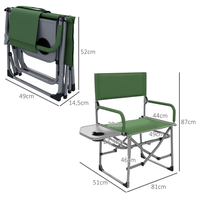 Rootz Folding Camping Chair - Outdoor Chair - Portable Seat - Rust-Proof Metal Frame - Tear-Resistant Oxford Fabric - 81W x 51D x 87H cm - Green