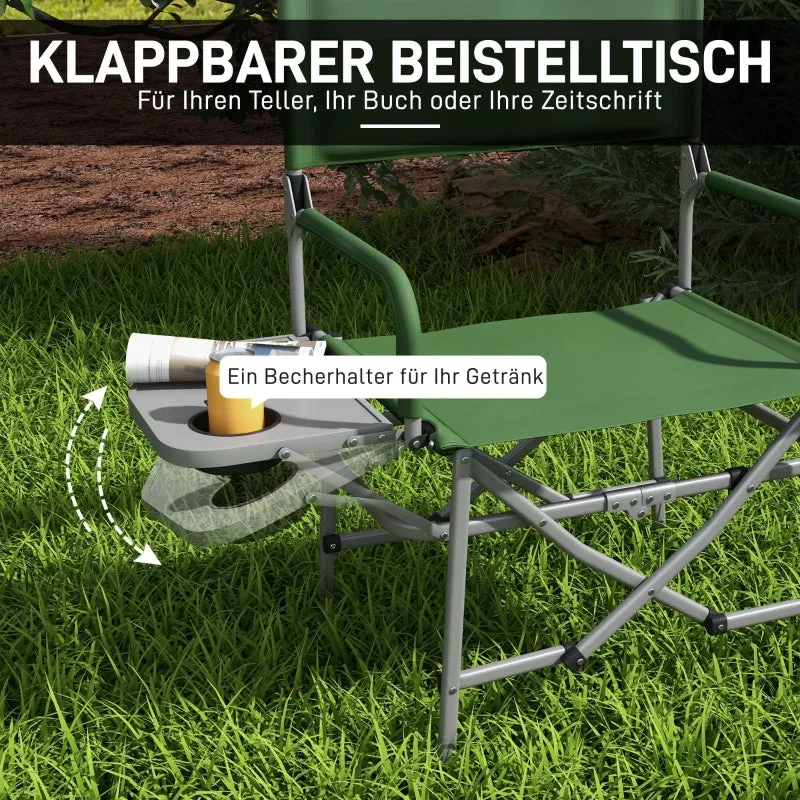 Rootz Folding Camping Chair - Outdoor Chair - Portable Seat - Rust-Proof Metal Frame - Tear-Resistant Oxford Fabric - 81W x 51D x 87H cm - Green