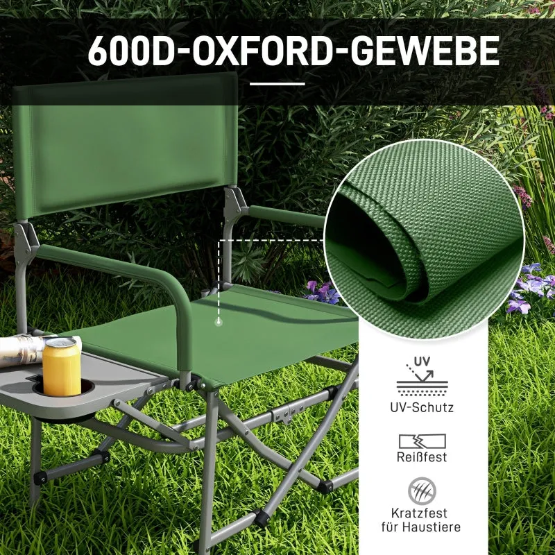 Rootz Folding Camping Chair - Outdoor Chair - Portable Seat - Rust-Proof Metal Frame - Tear-Resistant Oxford Fabric - 81W x 51D x 87H cm - Green