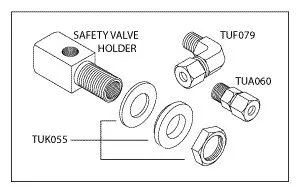 Safety Valve Holder for Tuttnauer - Used with RED TOP AIR Jet Valve TUH031